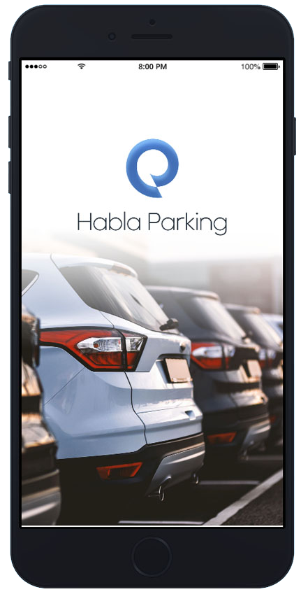pantalla de bienvenida de la app habla parking